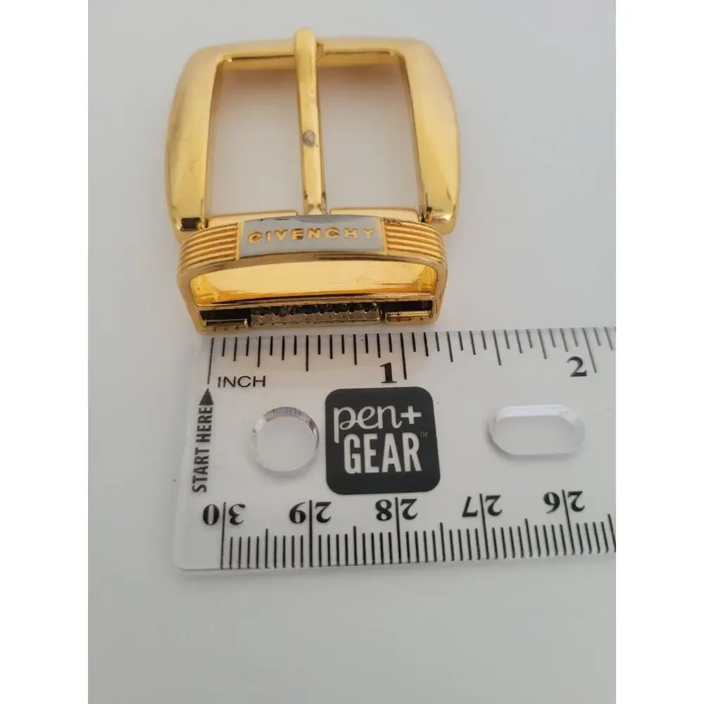 Givenchy Vintage Belt Buckle Gold‎ Tone Logo Slim 1